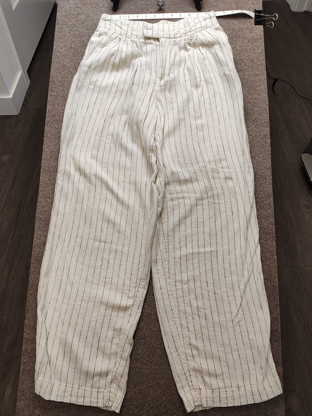 Size 2 - Women's a new day Cream Pinstripe Wide-Leg Pants - Like New